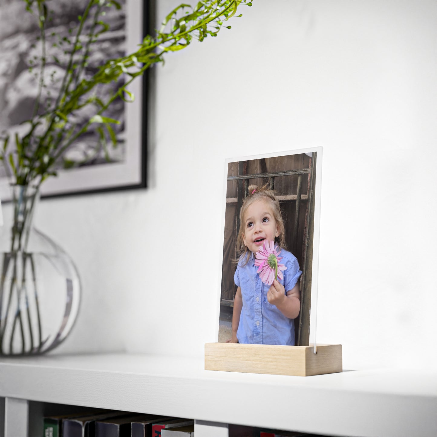 Personalized Picture Acrylic Sign with Wooden Stand