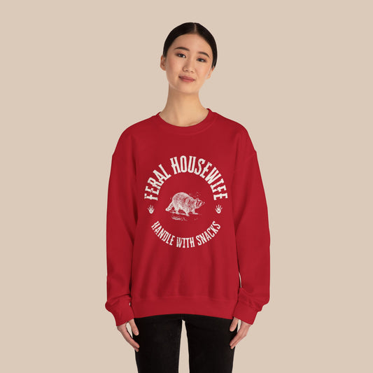 Feral Housewife Sweatshirt | Racoon Mom Gift