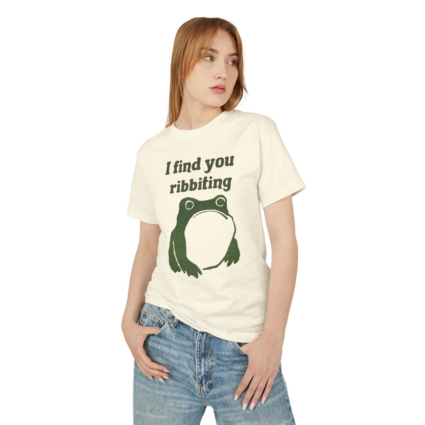 I Find You Ribbiting Frog T-Shirt | Funny Pun Graphic Tee | Matsumoto Hoji Inspired Frog Shirt | Heavyweight Cotton | Animal Humor Gift
