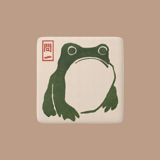 Japanese Matsumoto Hoji Frog Porcelain Magnet, Unique Frog Art Gift Under 20 Dollars, japanese magnet, anime gift, Frog art, Wabi Sabi