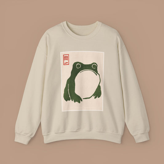 Unimpressed Frog Organic Sweatshirt- Japanese Matsumoto Hoji