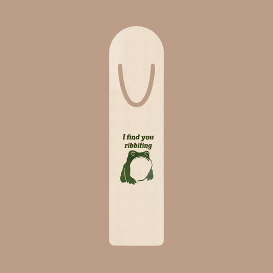 "I find you ribbiting" Japanese Frog Metal Bookmark