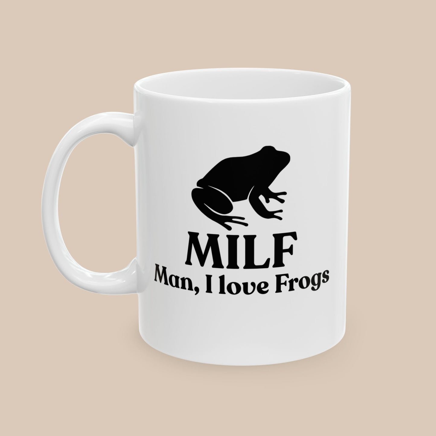 MILF Man I Love Frogs Mug | Funny Frog Lover Coffee Cup | Meme Humor Gift |Sarcastic Novelty Mug |Gift for Him or Her | Cute Amphibian Joke