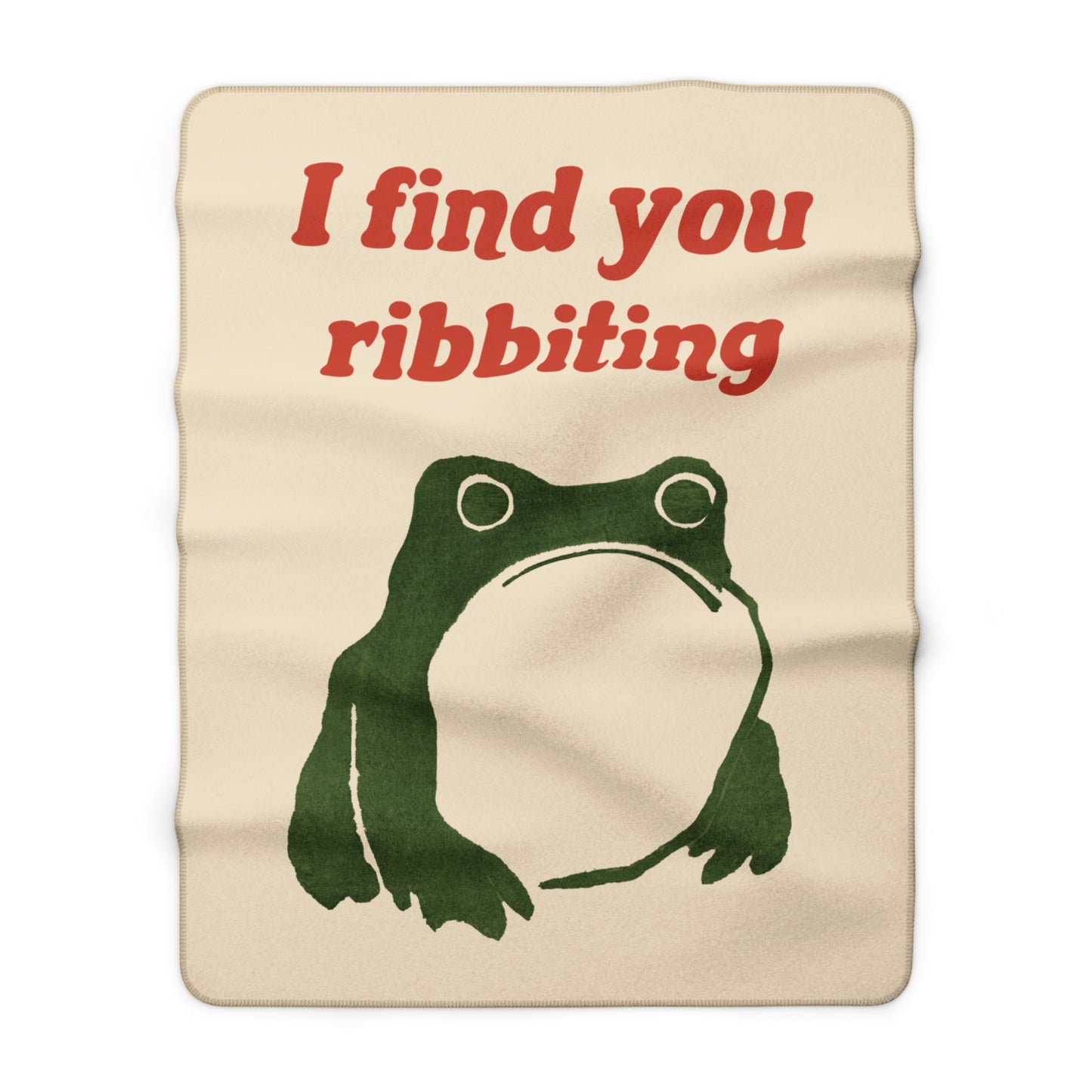 I Find You Ribbiting matsumoto hoji frog Sherpa Fleece Blanket | Frog Pun Vintage Wabi Sabi|Japanese Frog |Valentines Day gift