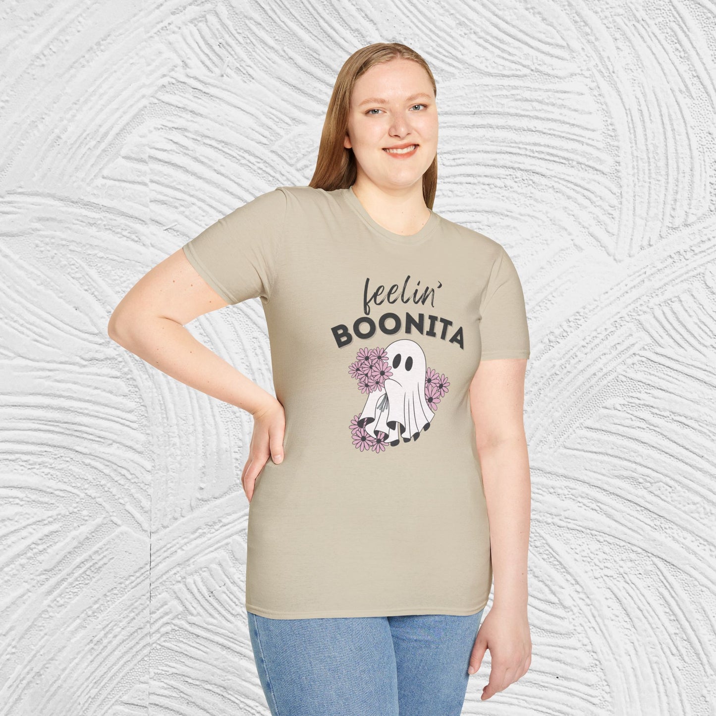 Feelin Boonita, Funny Ghost Shirt, Retro Ghost, Halloween, Softstyle T-Shirt, TikTok Meme Vibes, Unisex Halloween Tshirts, Halloween Outfit