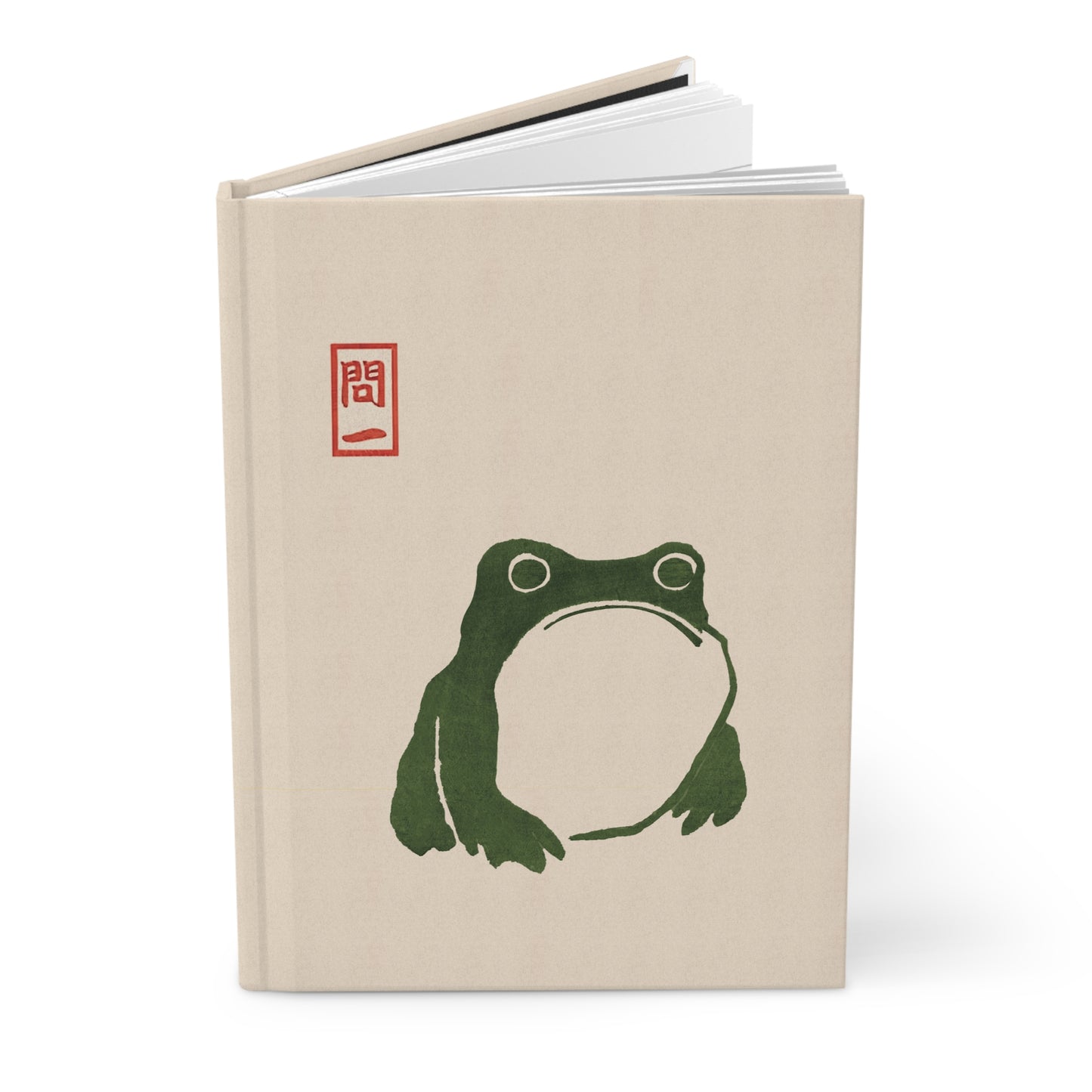 Japanese Frog Hardcover Journal Matsumoto Hoji Inspired Art Minimalist Ink Illustration Lined Notebook, hardcover journal