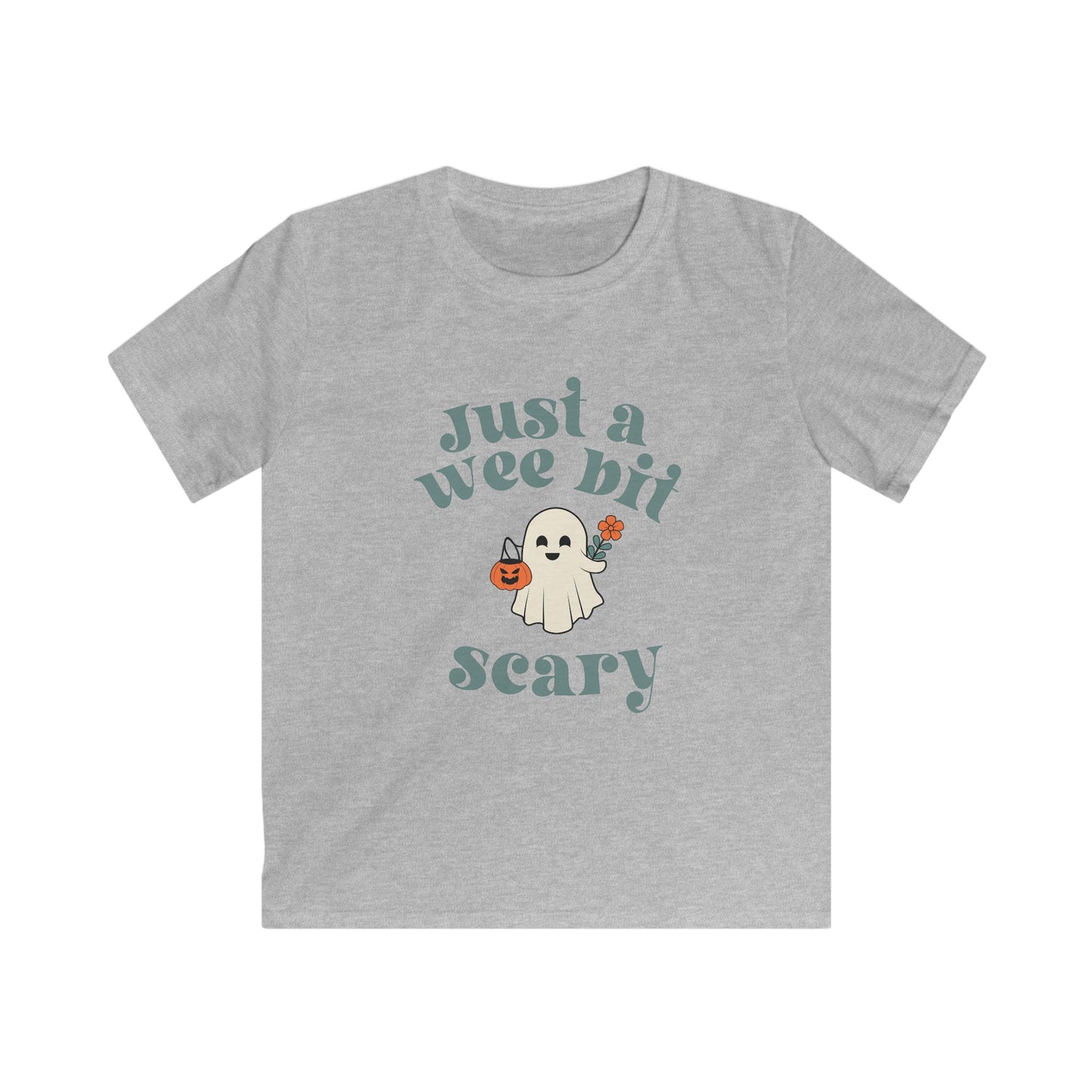 Just a Wee Bit Scary, Kids Halloween T-Shirt , Adorable retro Ghost Design, boys tshirt, girls tshirt, Spooky Children's Apparel