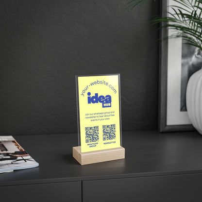 Personalized Business Acrylic Sign Stand | 2 QR Codes | Custom Design