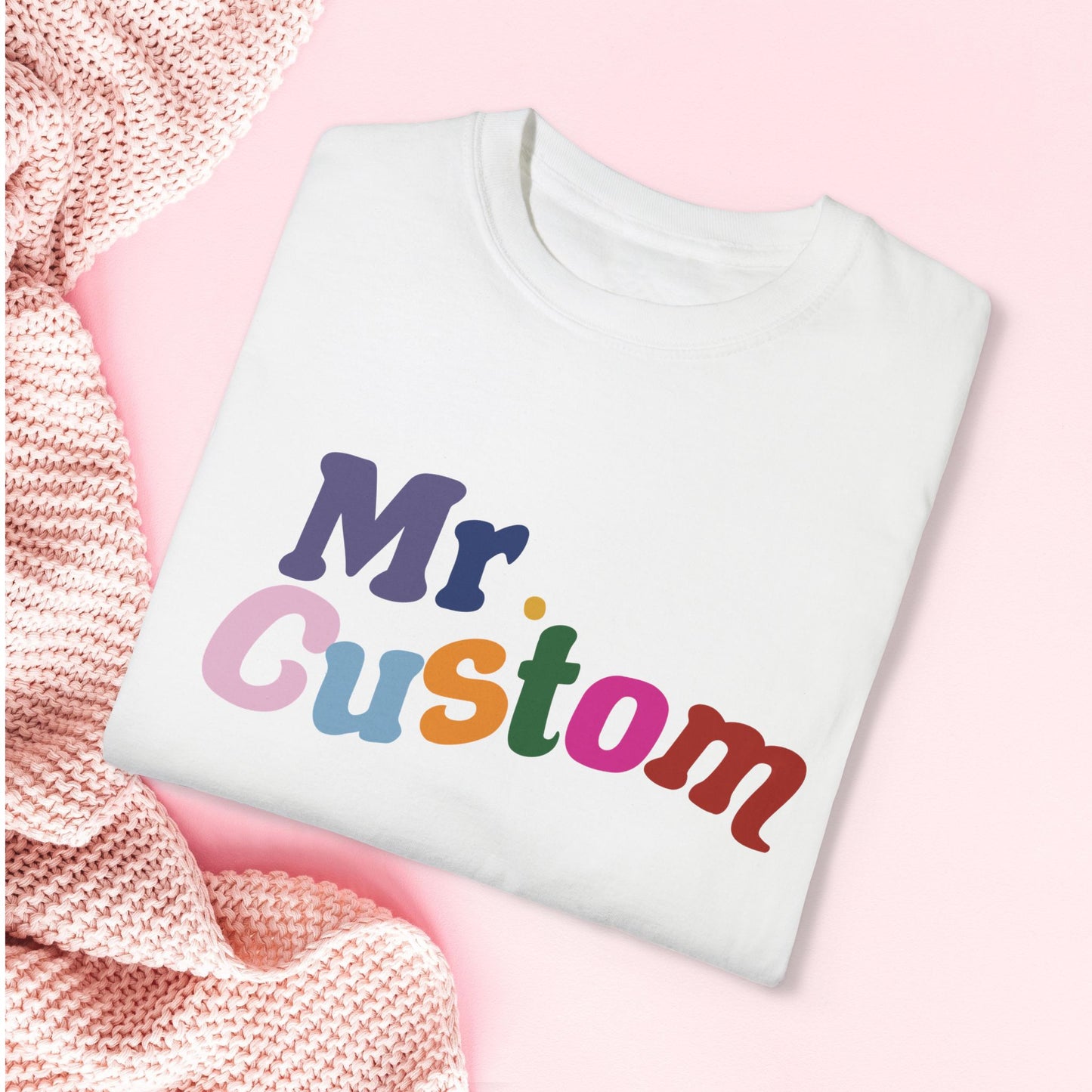 Custom Name Rainbow Text Tee, Personalized Christmas Gift fom Student, Principal Appreciation, Teacher Love, Early Childhood Educator