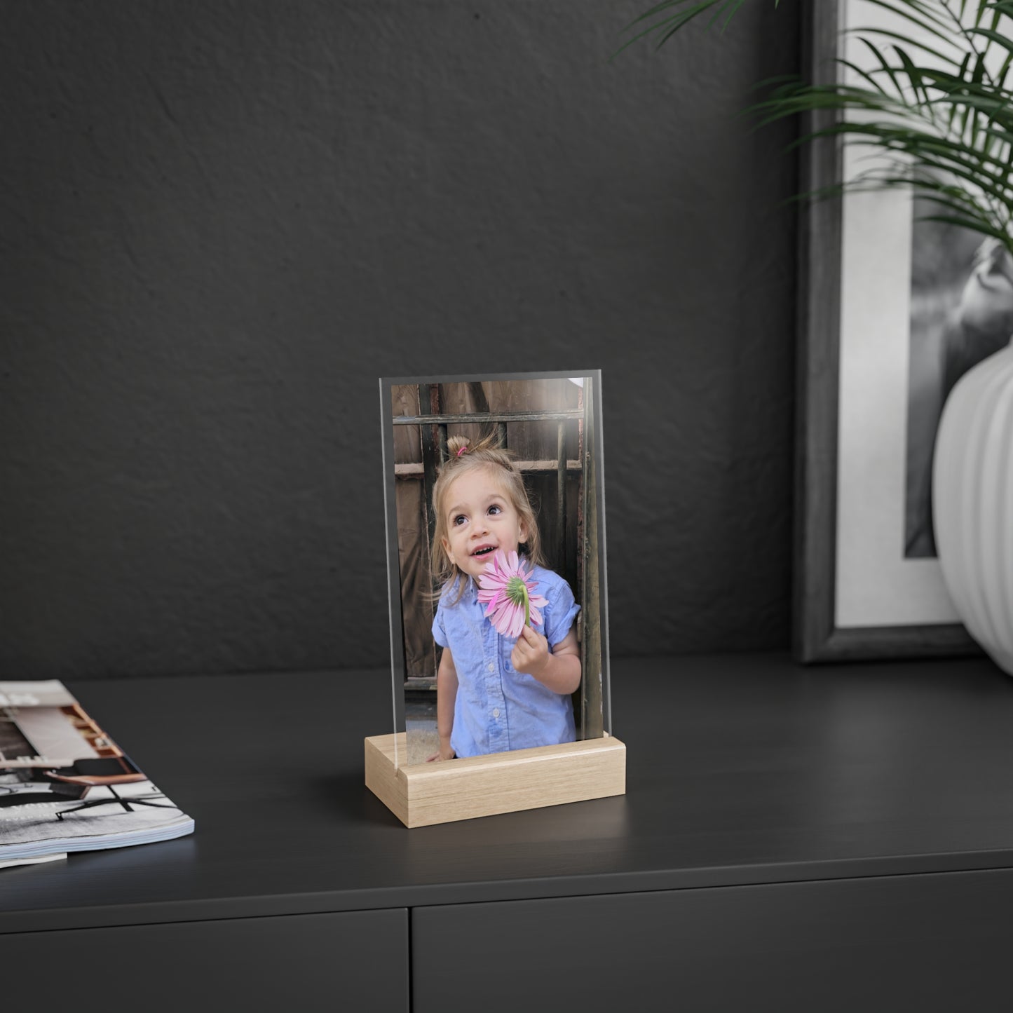 Personalized Picture Acrylic Sign with Wooden Stand