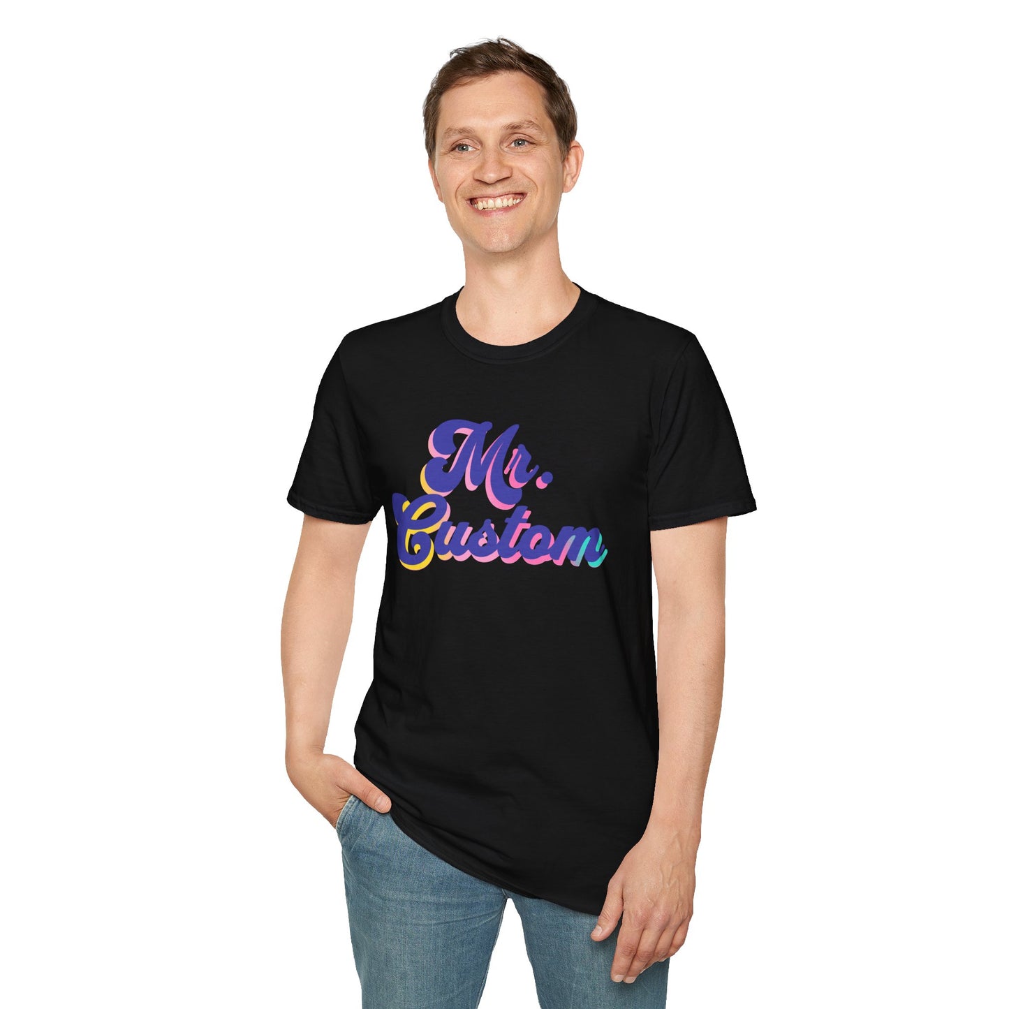 Purple & Rainbow Gradient Mr. Custom Tshirt | Teacher Gift | Coach Gift