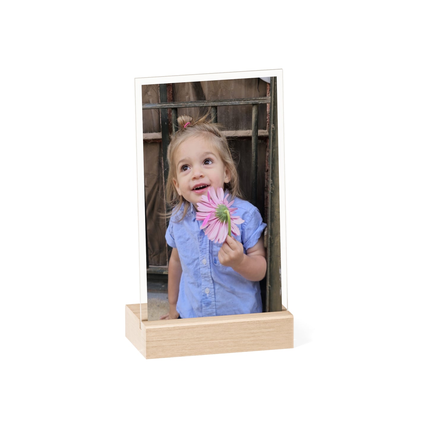 Personalized Picture Acrylic Sign with Wooden Stand