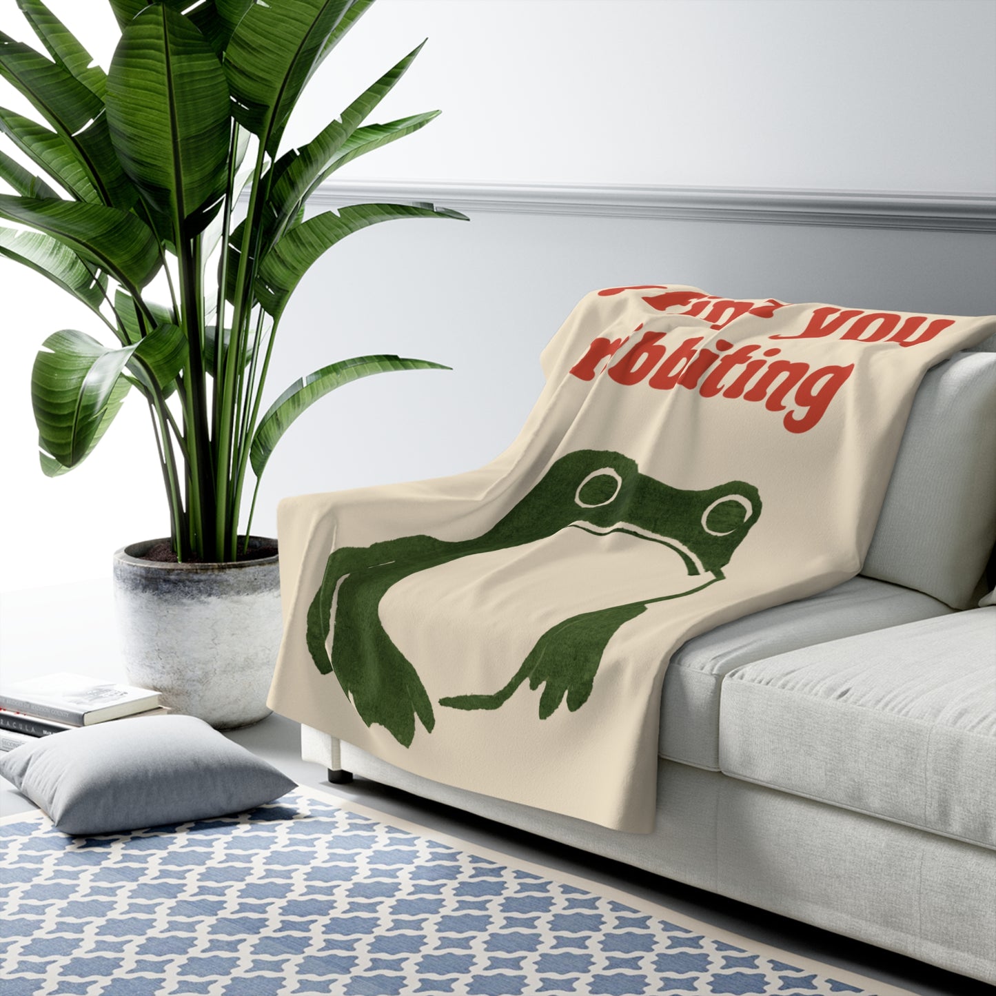 I Find You Ribbiting matsumoto hoji frog Sherpa Fleece Blanket | Frog Pun Vintage Wabi Sabi|Japanese Frog |Valentines Day gift