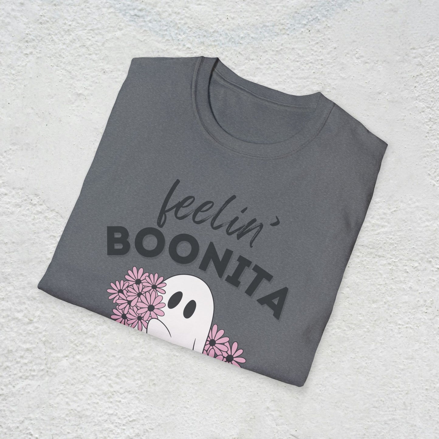 Feelin Boonita, Funny Ghost Shirt, Retro Ghost, Halloween, Softstyle T-Shirt, TikTok Meme Vibes, Unisex Halloween Tshirts, Halloween Outfit