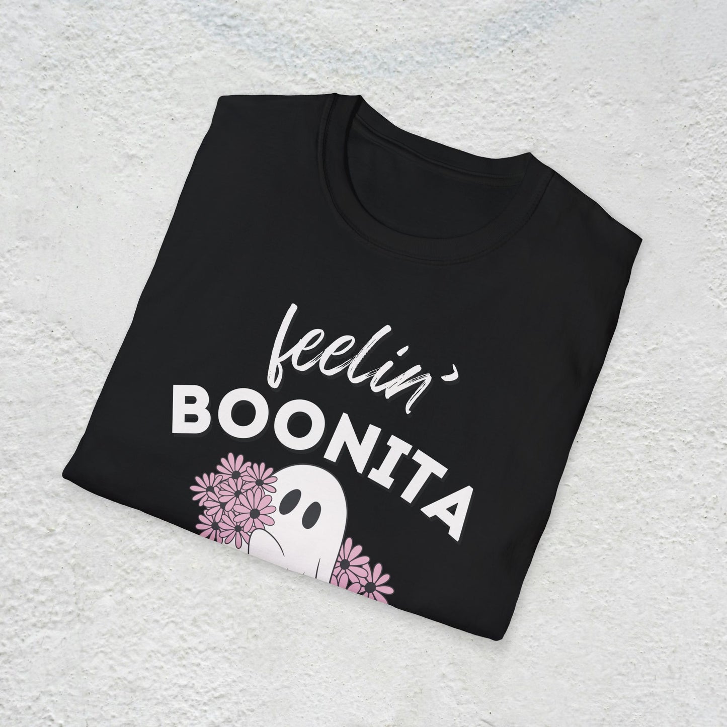 Feelin Boonita, Funny Ghost Shirt, Retro Ghost, Halloween, Softstyle T-Shirt, TikTok Meme Vibes, Unisex Halloween Tshirts, Halloween Outfit