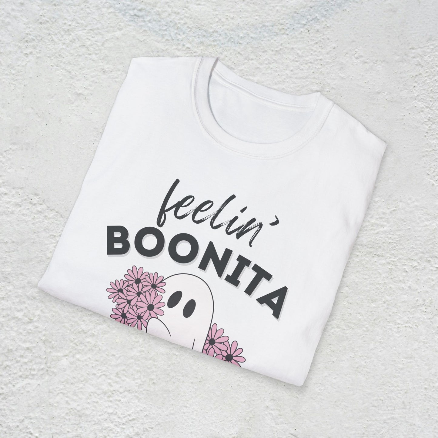 Feelin Boonita, Funny Ghost Shirt, Retro Ghost, Halloween, Softstyle T-Shirt, TikTok Meme Vibes, Unisex Halloween Tshirts, Halloween Outfit