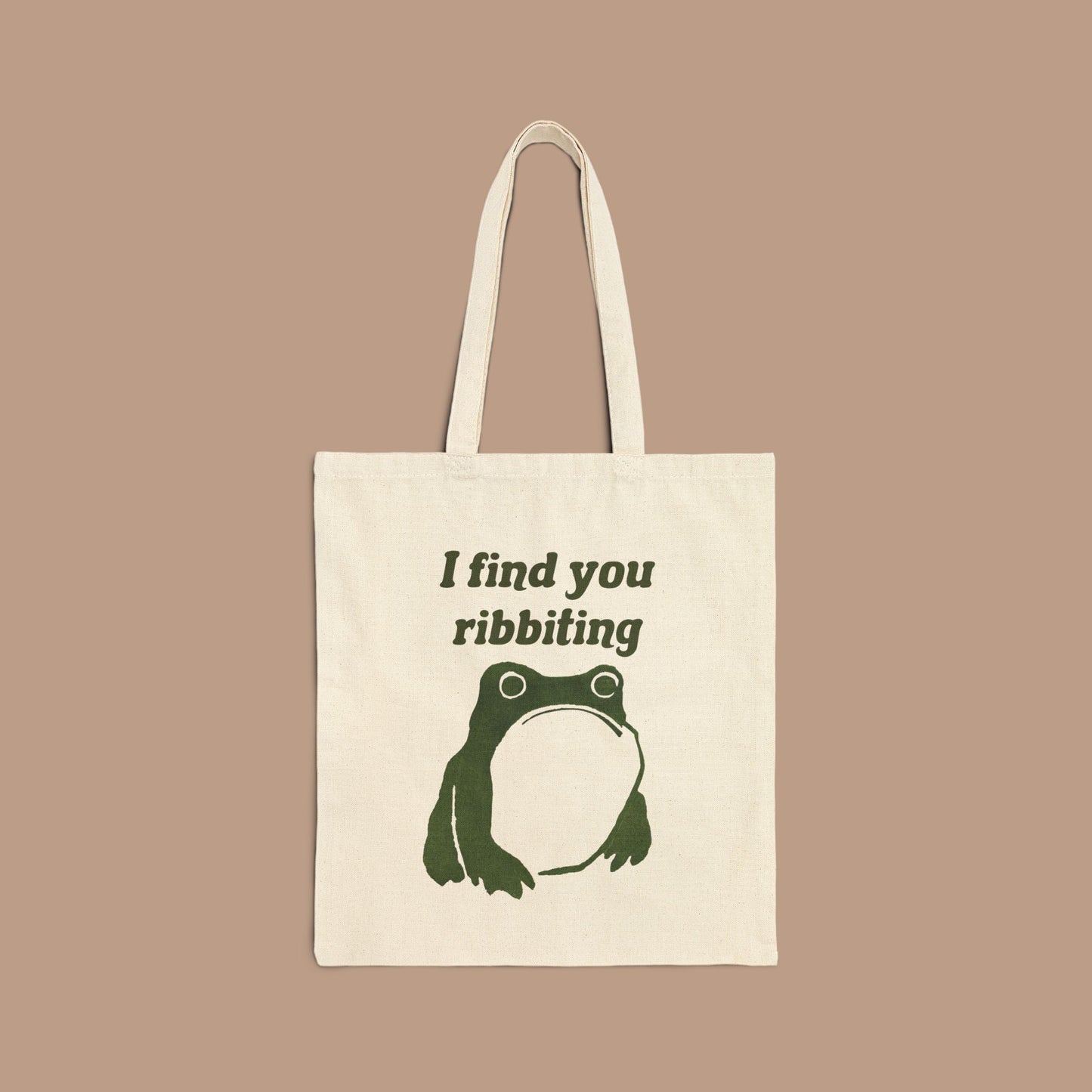 I Find You Ribbiting Frog Tote Bag | Wabi Sabi Illustration, Matsumoto Hoji Style