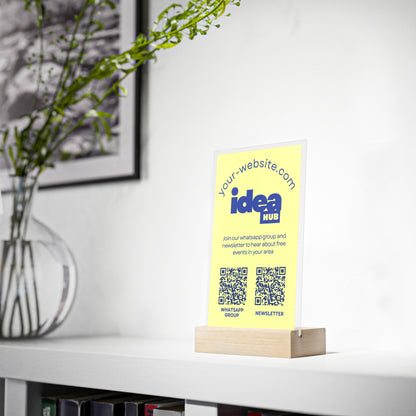 Personalized Business Acrylic Sign Stand | 2 QR Codes | Custom Design