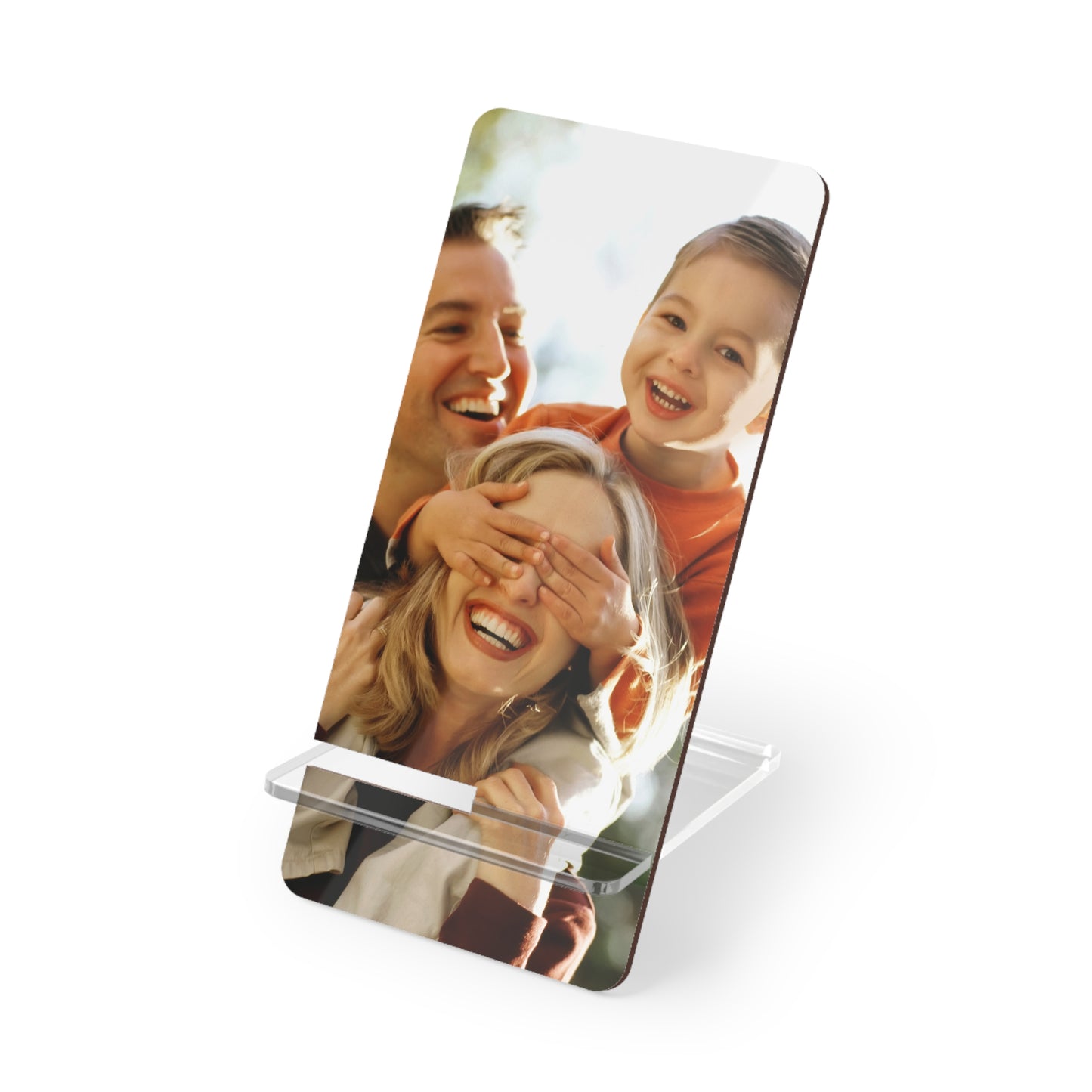 Custom Family Picture Phone Stand – Personalized Smartphone Display, Desk Organizer, Stocking Stuffer Gift under $10, Family Photo Mobile Display