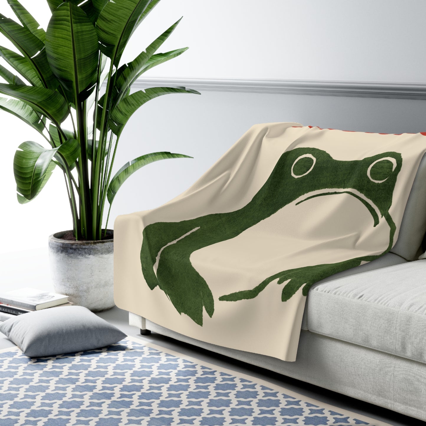 I Find You Ribbiting matsumoto hoji frog Sherpa Fleece Blanket | Frog Pun Vintage Wabi Sabi|Japanese Frog |Valentines Day gift