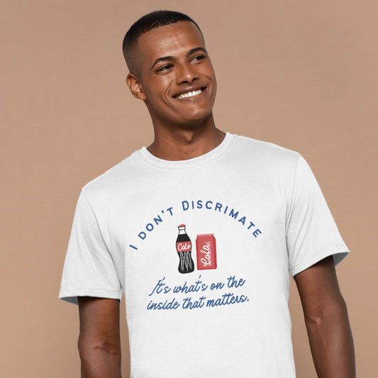 I Don't Discriminate It's What's on the Inside That Matters, TikTok Coke Shirt, Soda Lover Gift, Retro Comfort Colors, Trendy Tee