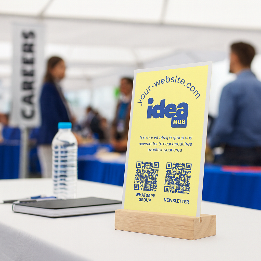 Personalized Business Acrylic Sign Stand | 2 QR Codes | Custom Design