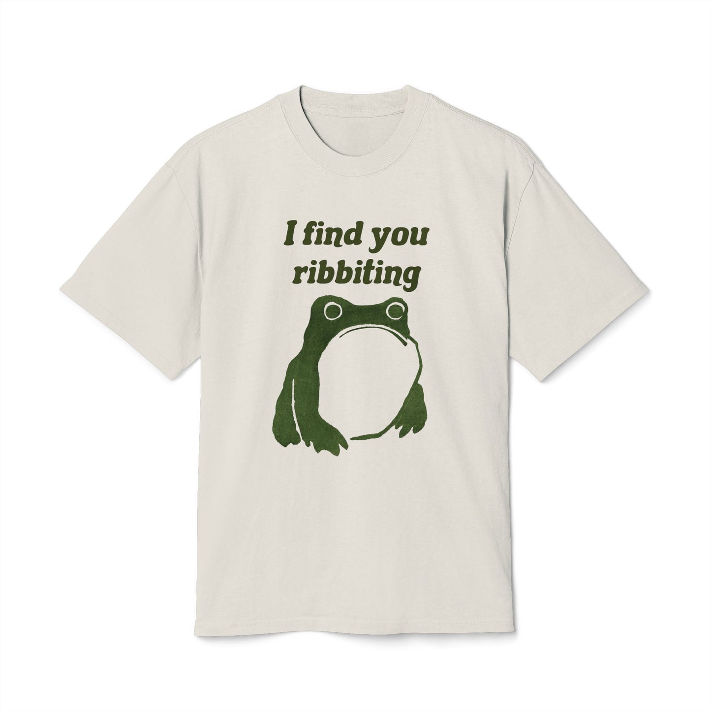 I Find You Ribbiting matsumoto hoji frog Unisex Heavy TShirt | Frog Pun Vintage Wabi Sabi|Japanese Frog |Valentines Day gift (Green)