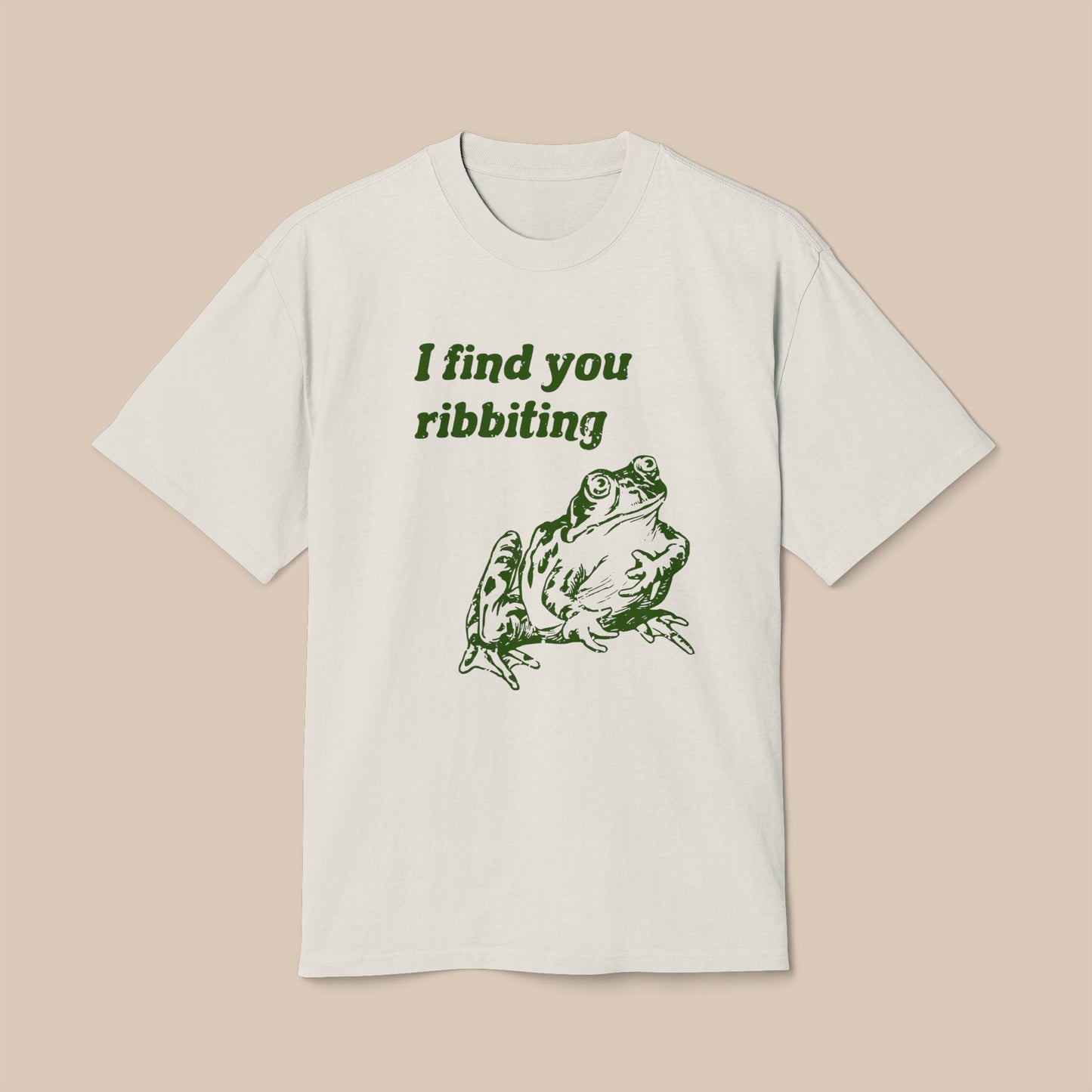 I Find You Ribbiting Frog Unisex Heavy TShirt Endearing Frog Pun Wabi Sabi Frog Humor Nature Lover Gift Valentines Day Gift (offcenter)