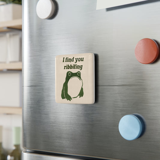 "I Find You Ribbiting" Matsumoto Hoji Frog Porcelain Square Magnet