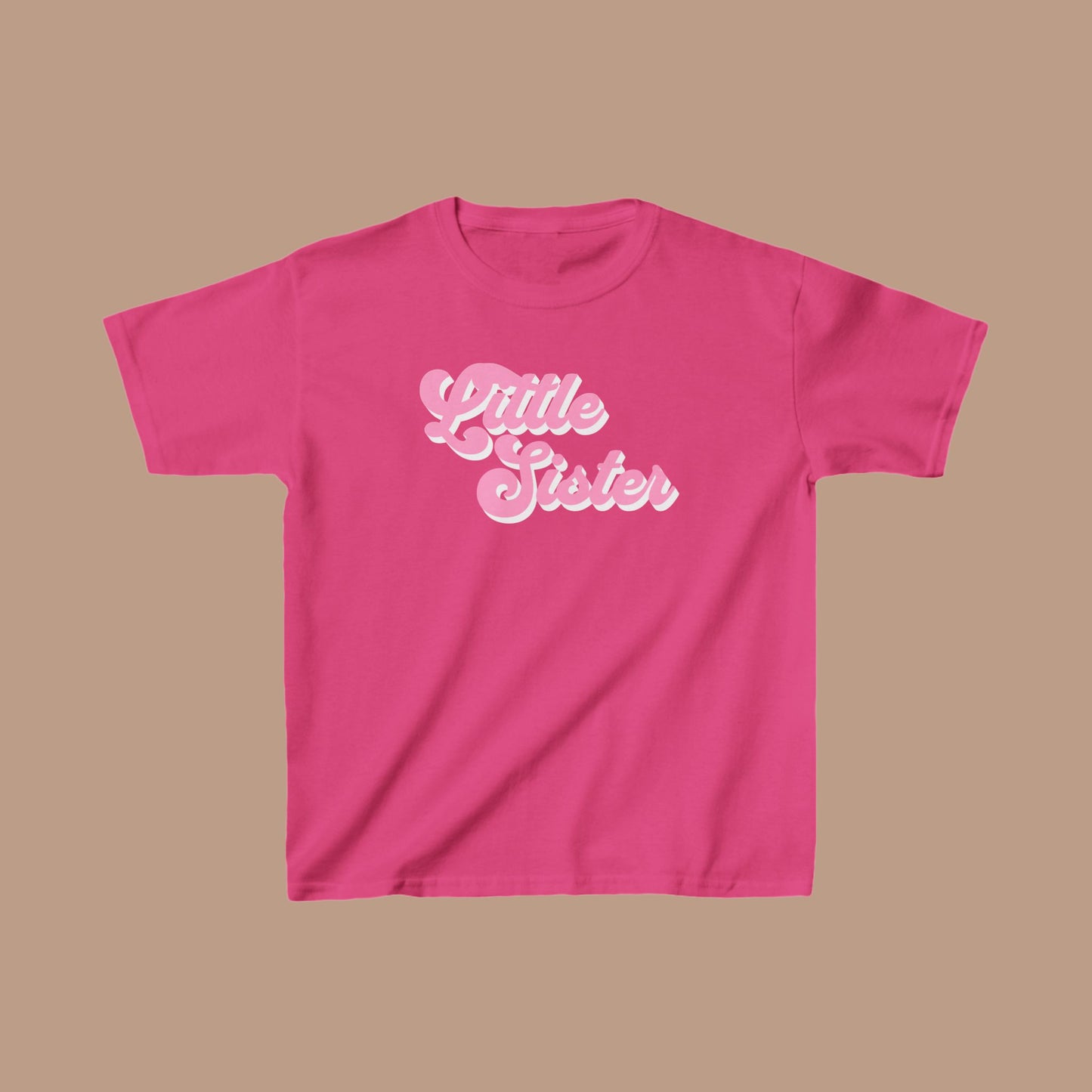 Retro "Little Sister" Tee - Child Shirt | Little Girl Tshirt | Sister Shirt | Kid Shirt | Pink TShirt | Sibling Reveal | New Sibling Gift