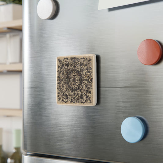 Porcelain Art Magnet | Goldsmiths Ornament in Square | 17th Century French Art