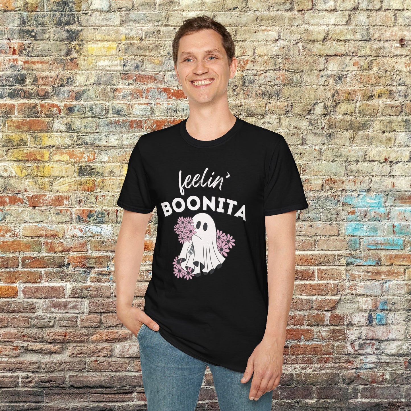 Feelin Boonita, Funny Ghost Shirt, Retro Ghost, Halloween, Softstyle T-Shirt, TikTok Meme Vibes, Unisex Halloween Tshirts, Halloween Outfit