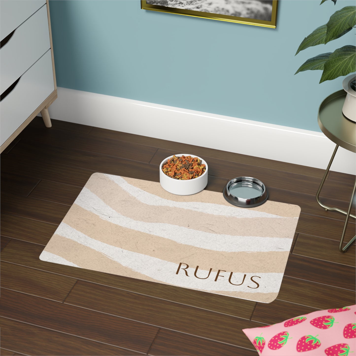 Custom Non-Slip Pet Food Mat | Personalized Pet Gift, Dog Bowl Mat, Cat Bowl Mat, Custom Pet Placemat, Modern Design, Keepsake Pet Gift