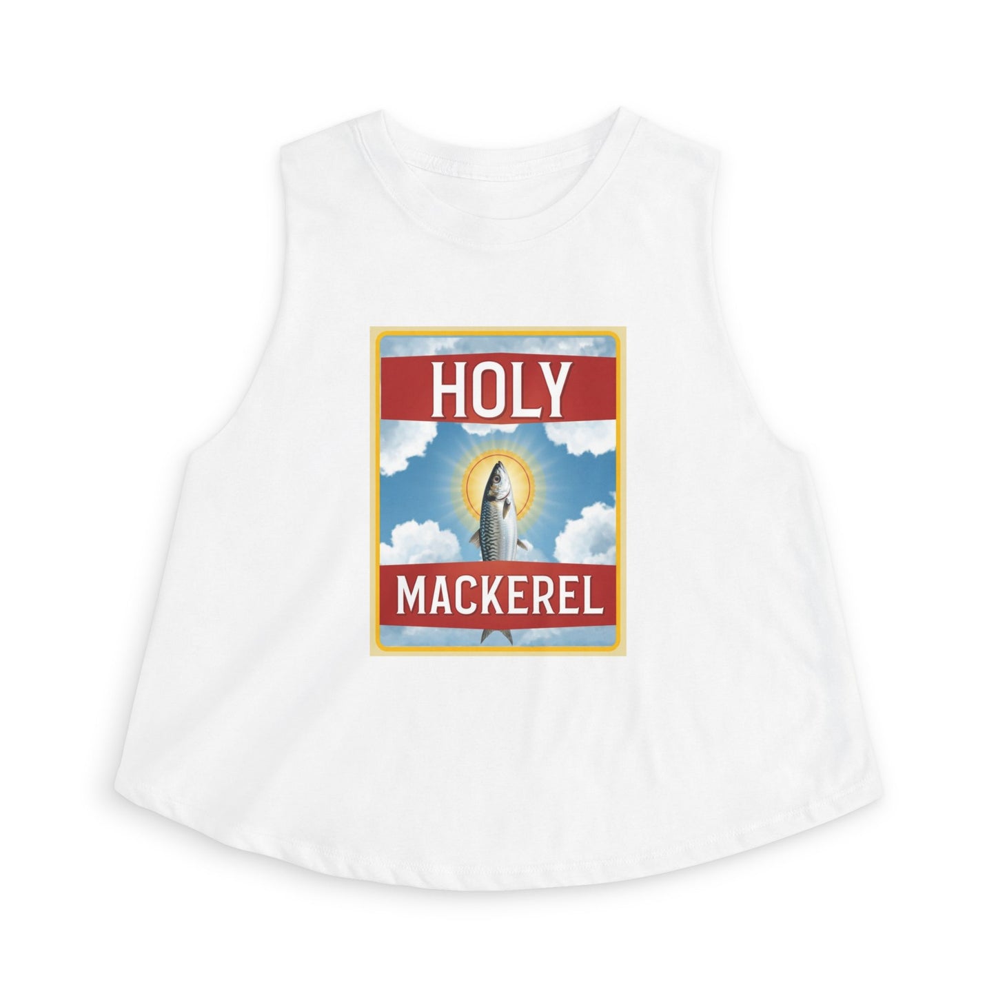 Holy Mackerel Graphic Crop Top — Playful Fish Pun Tee