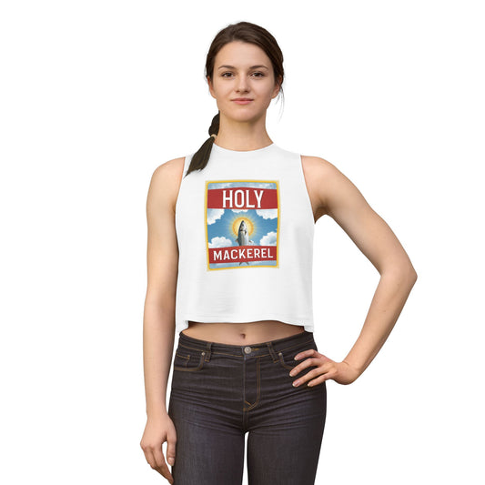 Holy Mackerel Graphic Crop Top — Playful Fish Pun Tee