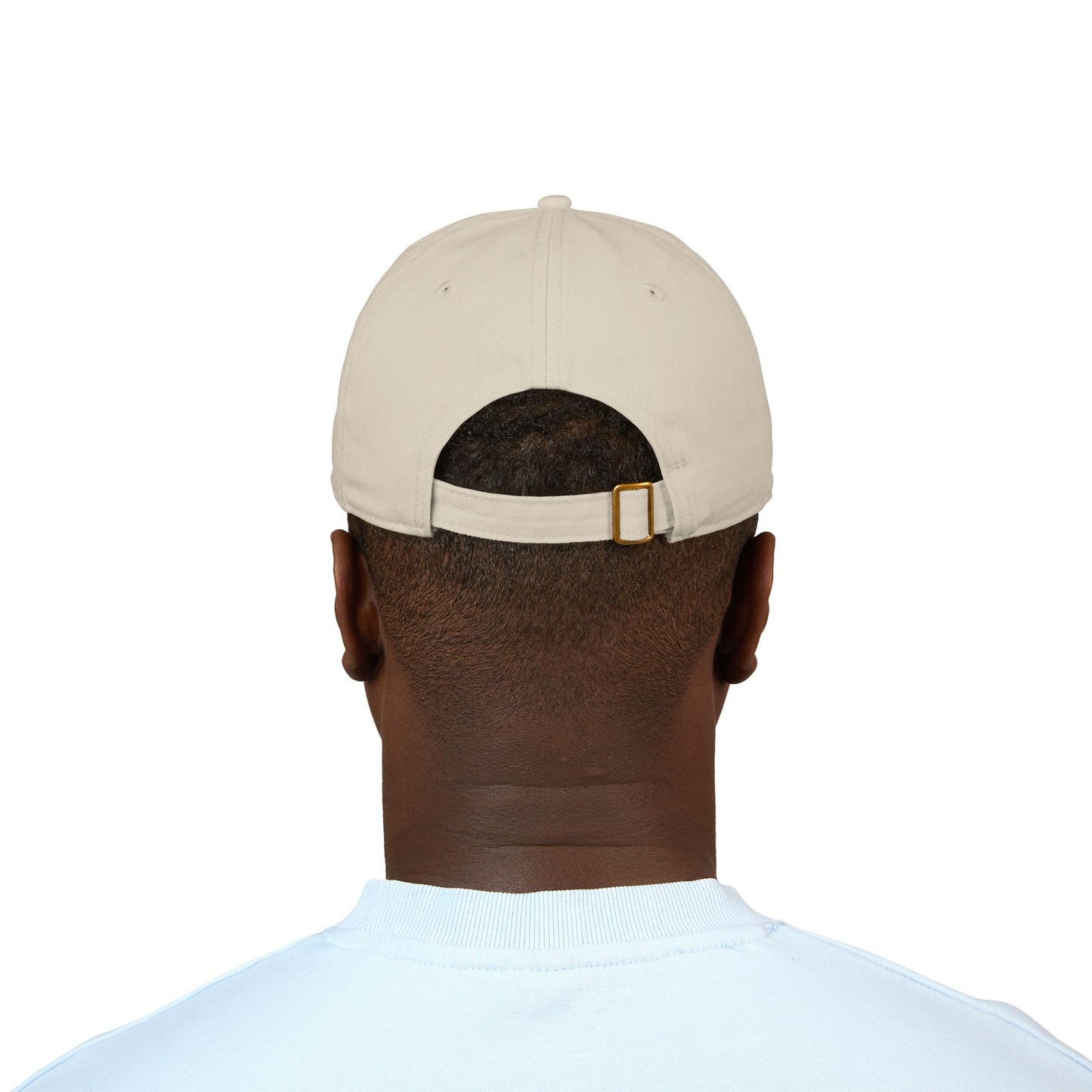 "Maybe Coffee Will Help" Embroidered Organic Baseball Cap | Navy Text