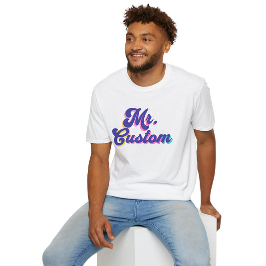 Purple & Rainbow Gradient Mr. Custom Tshirt | Teacher Gift | Coach Gift