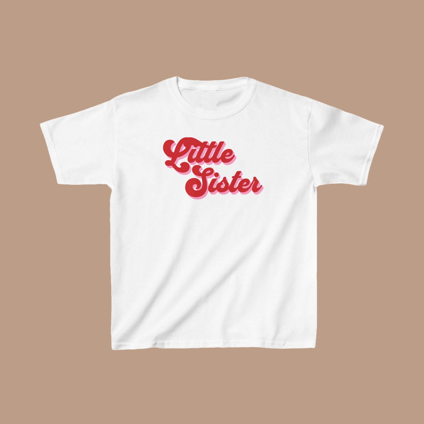 Retro "Little Sister" Tee - Child Shirt | Little Girl Tshirt | Sister Shirt | Kid Shirt | Pink TShirt | Sibling Reveal | New Sibling Gift