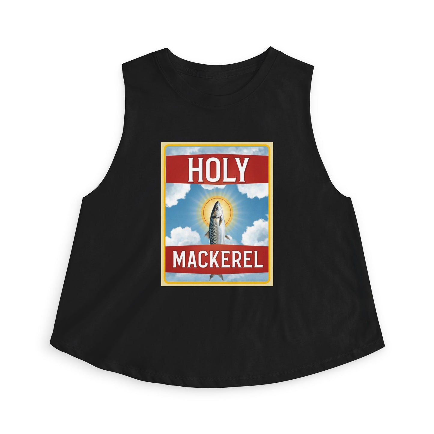 Holy Mackerel Graphic Crop Top — Playful Fish Pun Tee
