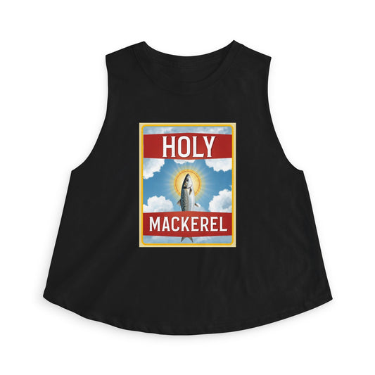 Holy Mackerel Graphic Crop Top — Playful Fish Pun Tee