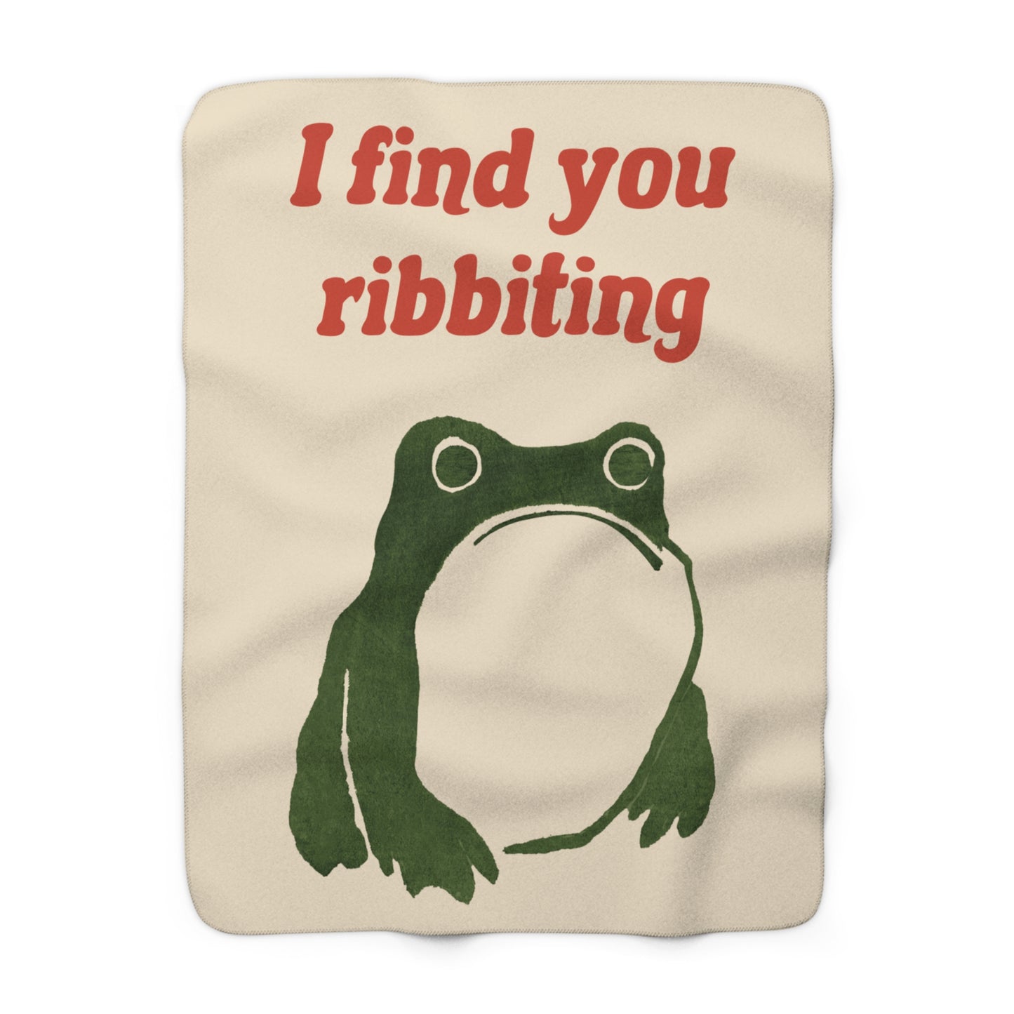 I Find You Ribbiting matsumoto hoji frog Sherpa Fleece Blanket | Frog Pun Vintage Wabi Sabi|Japanese Frog |Valentines Day gift