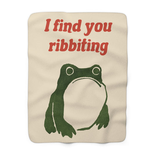 I Find You Ribbiting matsumoto hoji frog Sherpa Fleece Blanket | Frog Pun Vintage Wabi Sabi|Japanese Frog |Valentines Day gift