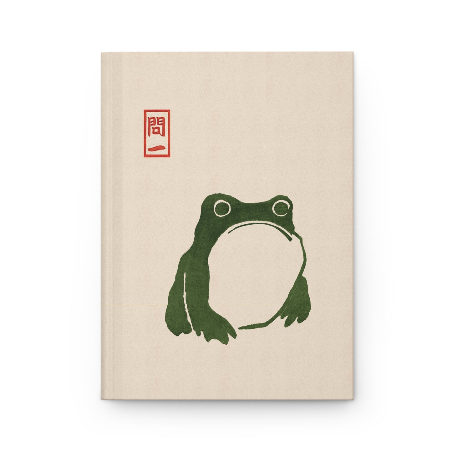 Japanese Frog Hardcover Journal Matsumoto Hoji Inspired Art Minimalist Ink Illustration Lined Notebook, hardcover journal