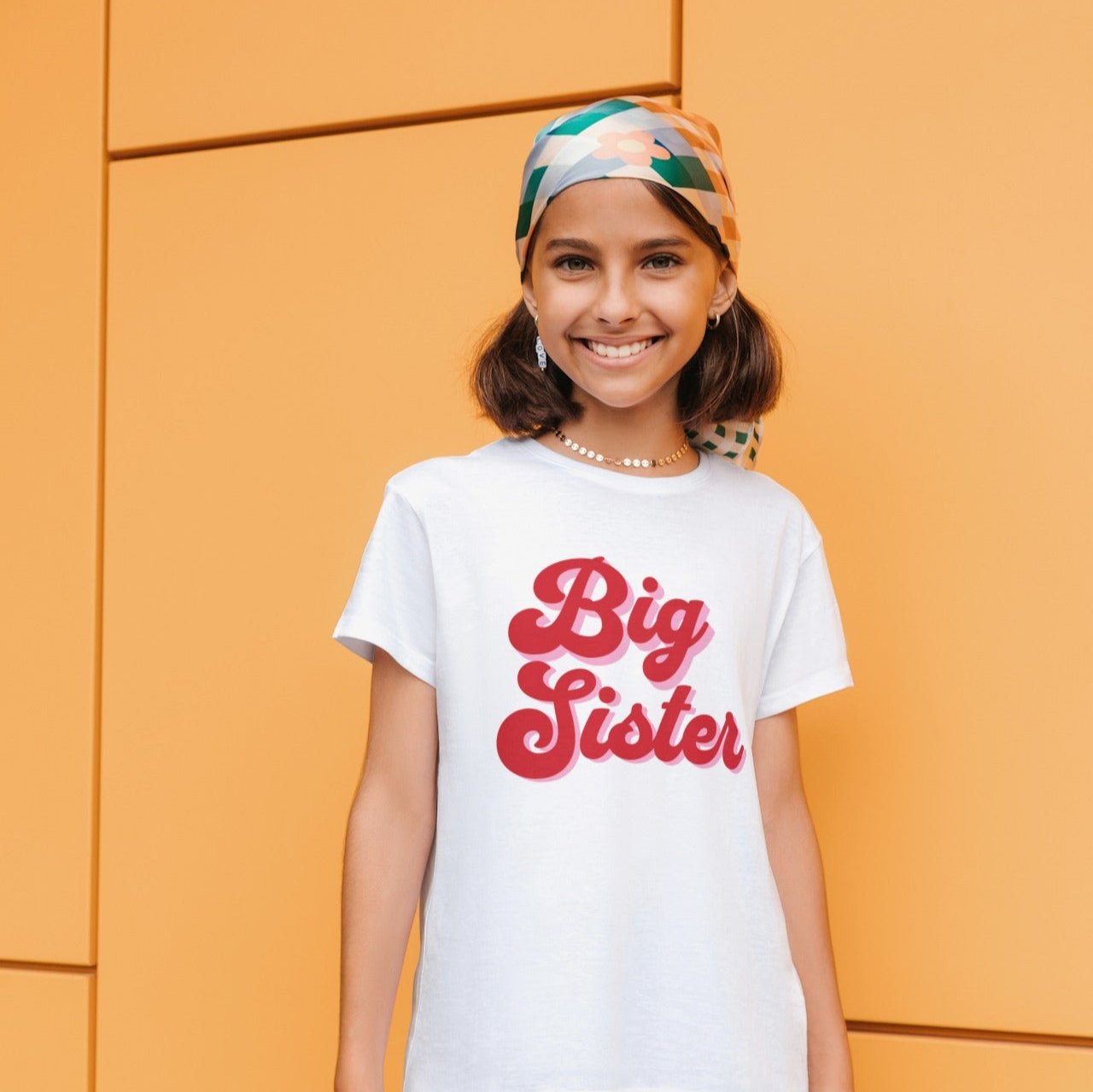 Big Sister Retro - Child Shirt| Little Girl Tshirt | Sister Shirt | Kid Shirt | Sister Shirts | Pink TShirt| Pregnancy Reveal| New Sibling