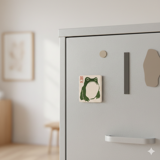 Japanese Matsumoto Hoji Frog Porcelain Magnet, Unique Frog Art Gift Under 20 Dollars, japanese magnet, anime gift, Frog art, Wabi Sabi
