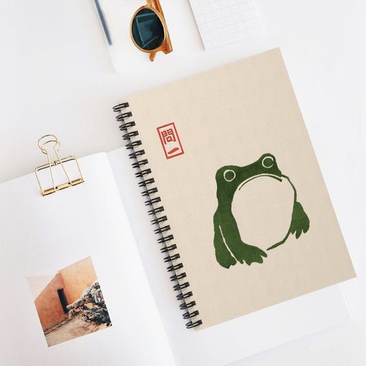 Japanese Frog, Ruled Line, Spiral Notebook | Matsumoto Hoji Inspired Art