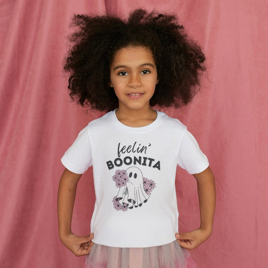 Feelin Boonita, Funny Ghost Kids TShirt, Retro Ghost, Halloween, Softstyle Unisex Children's T-Shirt, TikTok Meme Vibes